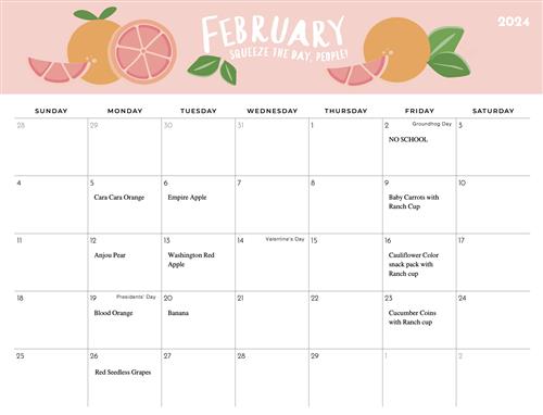 February Fruit & Veg Calendar
